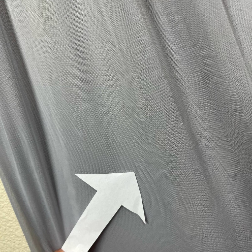 Adrianna Papell Gown Short Sleeve Lace Stretch Tulle Silver Jewel Waist‎ Size 6 - Picture 15 of 15